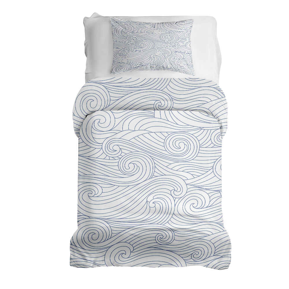 Therapy blankets bedding set blue waves