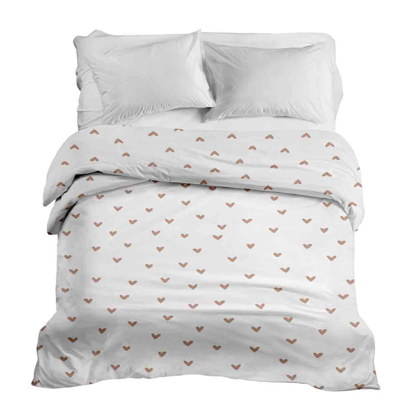 Original therapy blanket - cotton cover white with little hearts