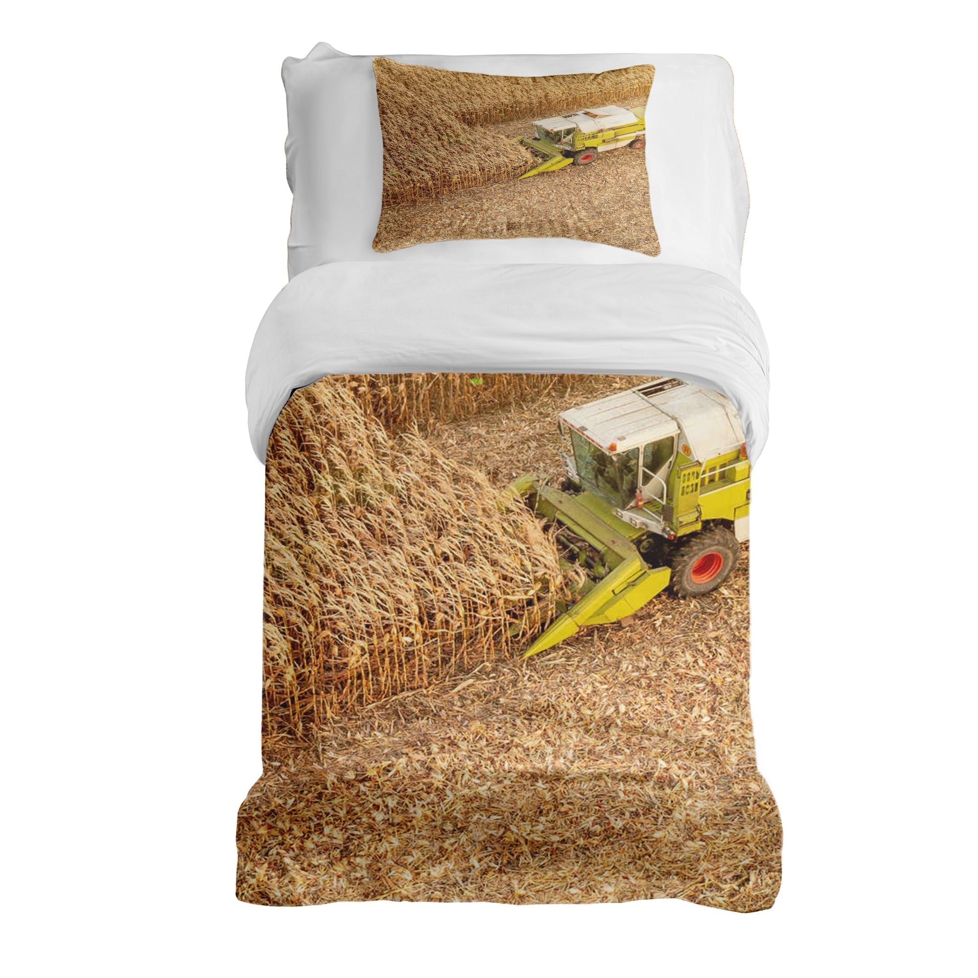 Therapy blankets bedding set tractor on field