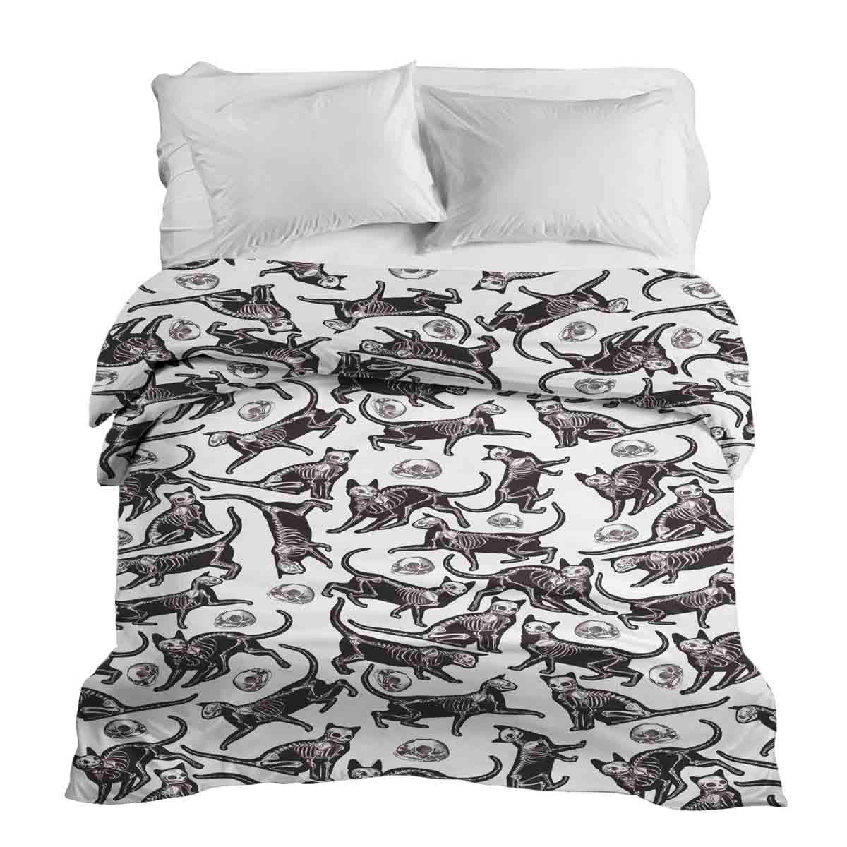 Couverture thérapeutique originale - Housse en coton Chat d'Halloween