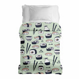 Original therapy blanket - light green cotton cover with sushi