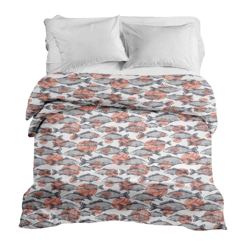Original therapy blanket - cotton cover gray fish
