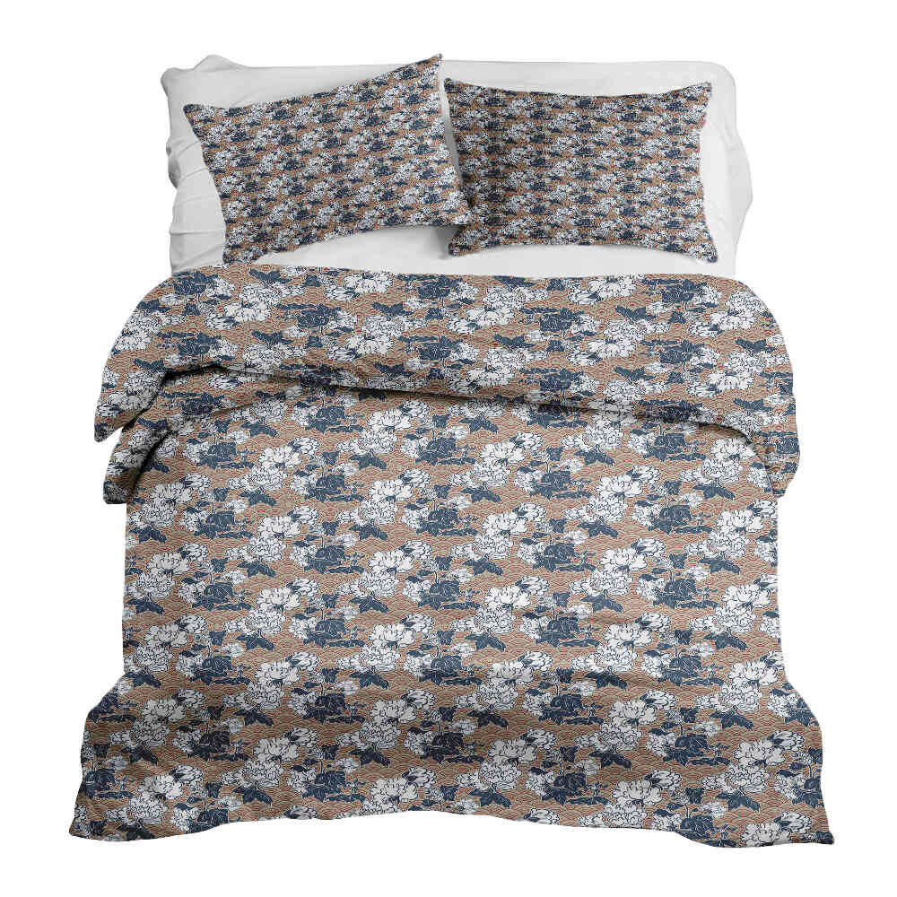 Ensemble de literie avec couverture thérapeutique et fleurs