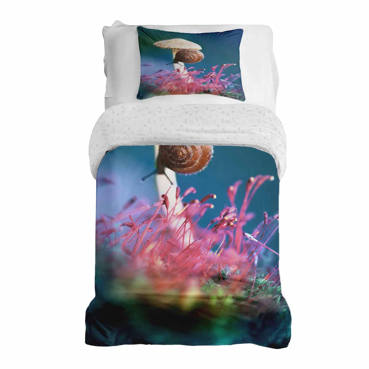 Ensemble de literie avec couverture thérapeutique, champignon et escargot
