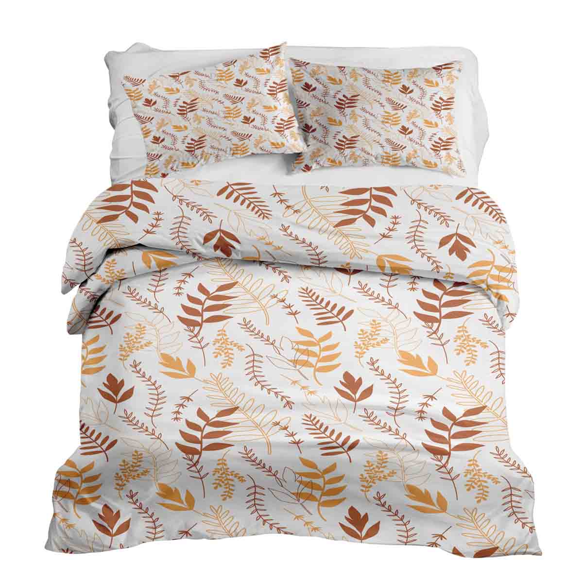 Ensemble de literie avec couverture thérapeutique blanche aux branches automnales