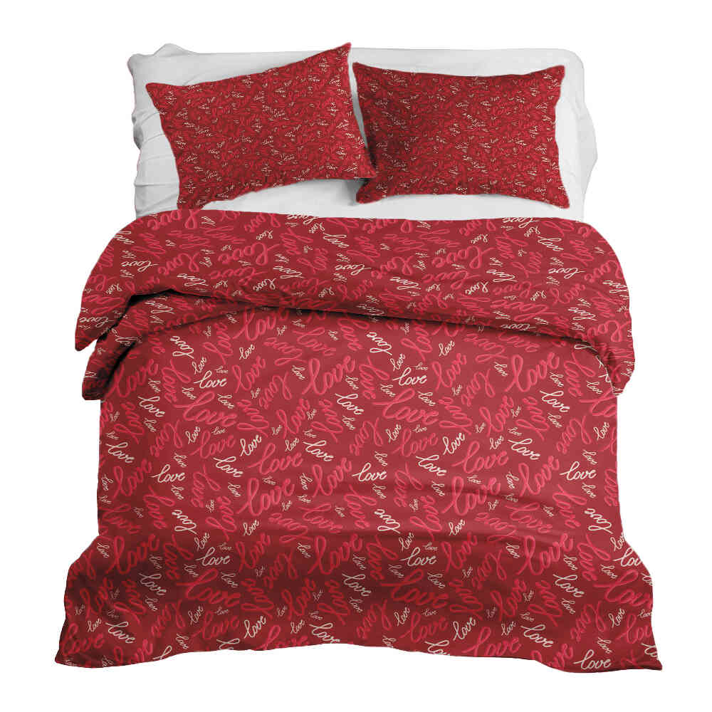 Ensemble de linge de lit avec couverture thérapeutique Love Love Love