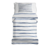 Therapy blankets bedding set blue horizontal stripes