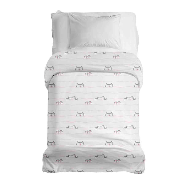 Original therapy blanket - cotton cover white with small cats