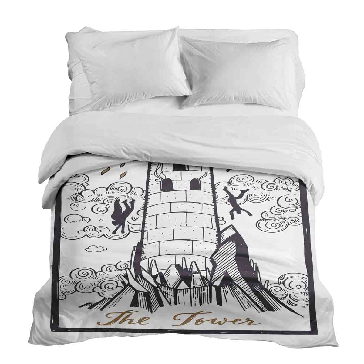Couverture thérapeutique originale - Housse en coton blanc avec tour