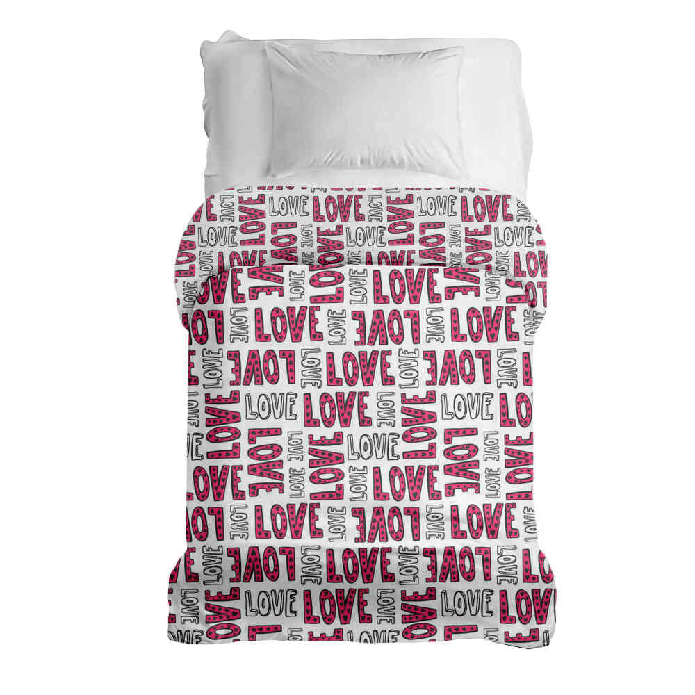 Couverture thérapeutique originale - Housse en coton blanc L.O.V.E