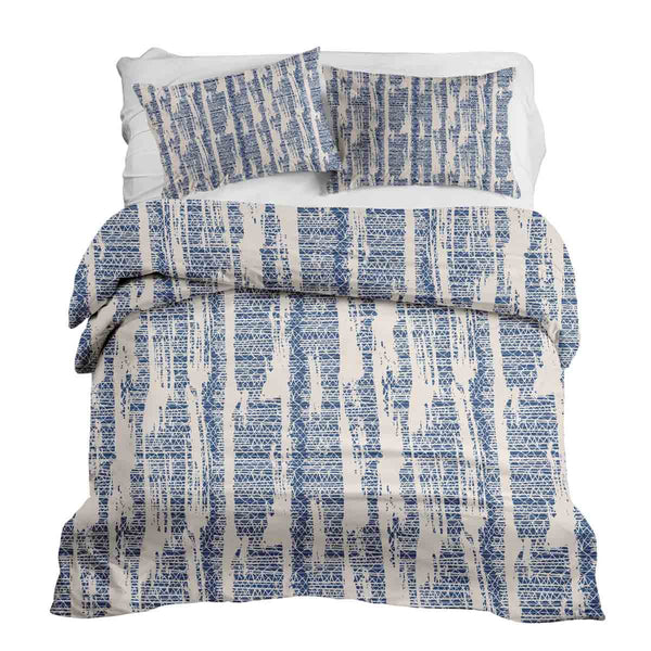 Therapy blanket and bedding set with blue pattern.