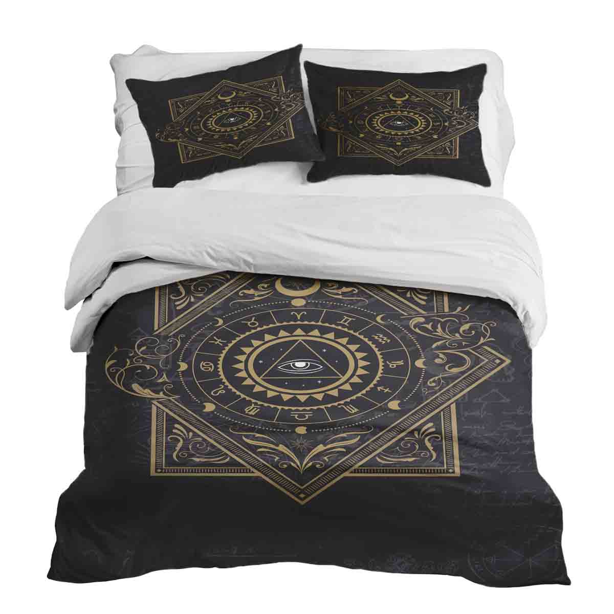 Ensemble de literie avec couverture thérapeutique Noir Mystique Mandala
