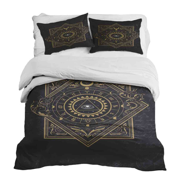Therapy Blanket Bedding Set Black Mystic Mandala