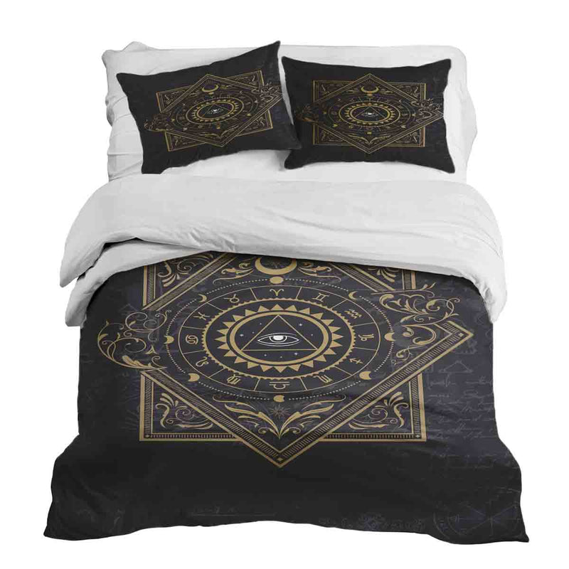 Therapy Blanket Bedding Set Black Mystic Mandala