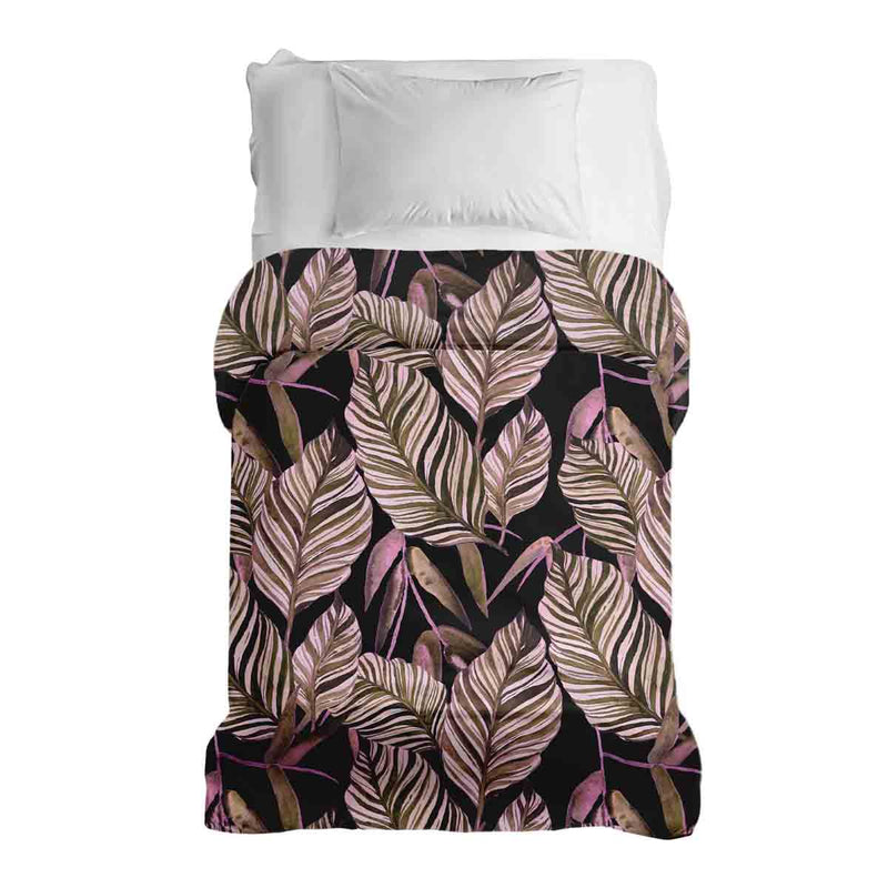 Original therapy blanket - cotton cover black with purple leaves