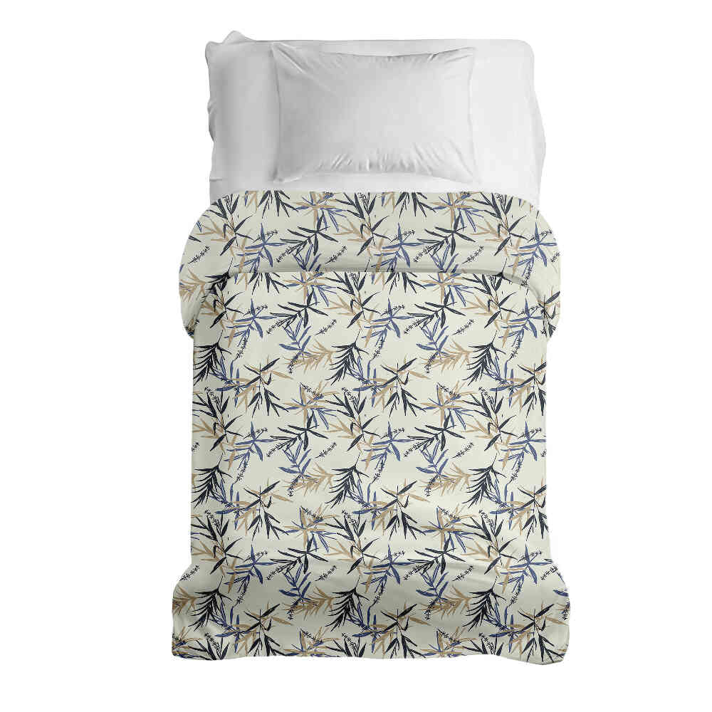 Couverture thérapeutique originale - Housse en coton motif feuille beige