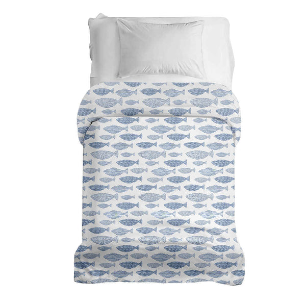 Original therapy blanket - cotton cover blue fish
