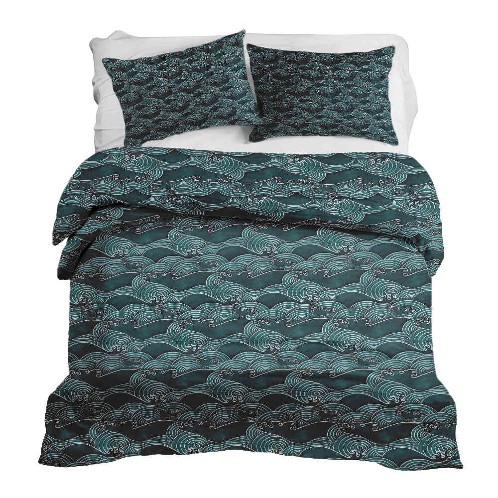 Couette thérapeutique Ensemble de linge de lit Vagues turquoise-vert
