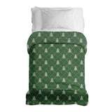 Original therapy blanket - cotton cover green with fir trees