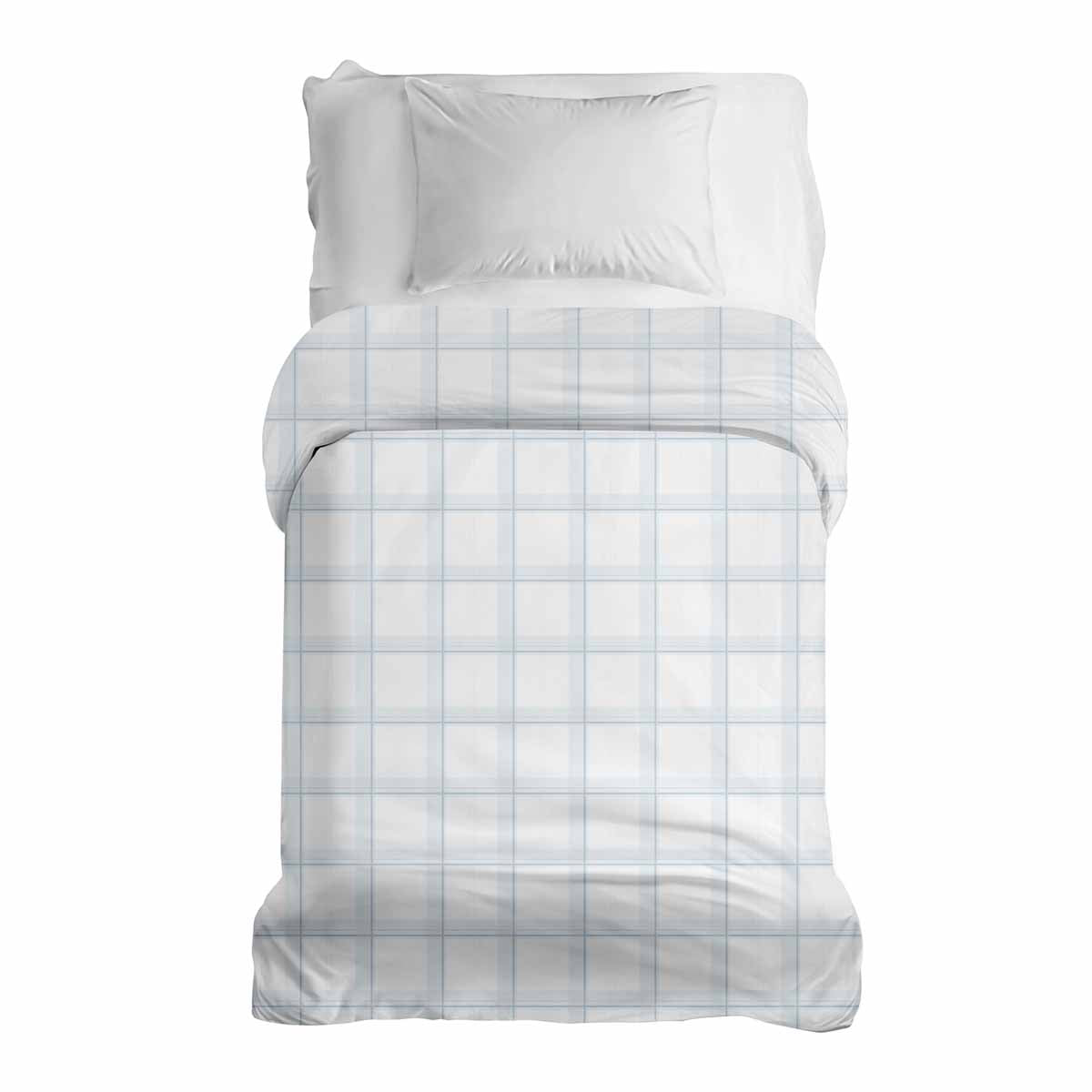 Original therapy blanket - cotton cover white blue checkered