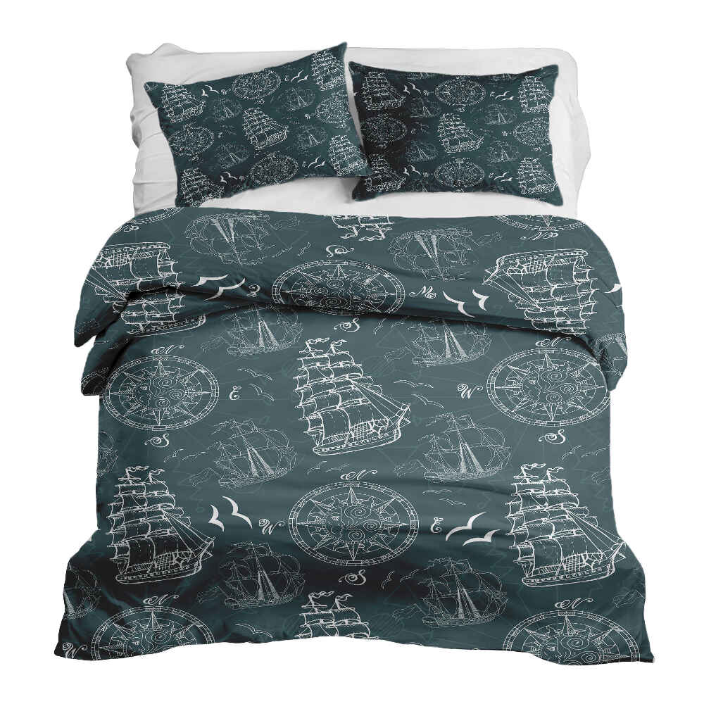 Therapy blankets bedding set with ships