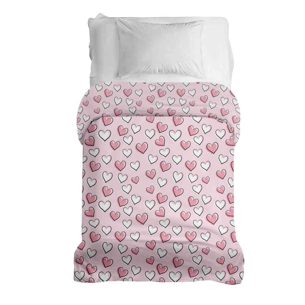 Couverture thérapeutique originale - Housse en coton avec petits cœurs mignons