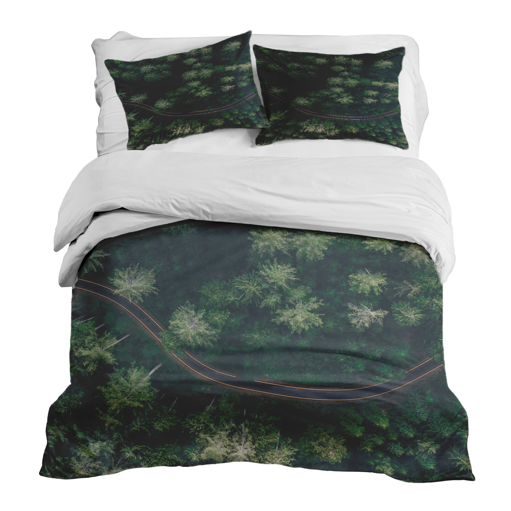 Therapy blankets bedding set street in the forest