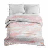 Original therapy blanket - cotton cover white with pink feathers