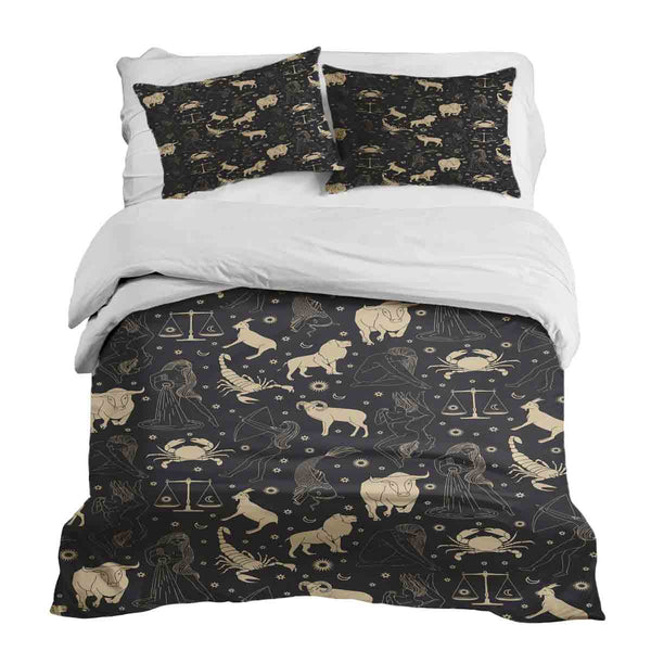 Therapy blankets bedding set black constellations
