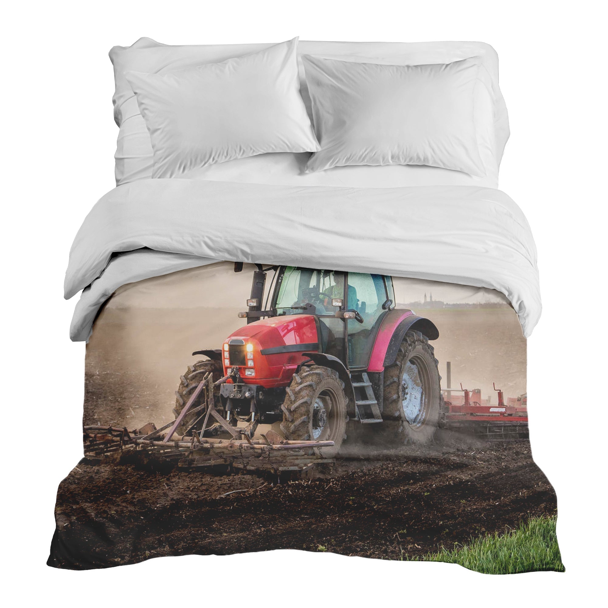 Original therapy blanket - cotton cover with large tractor