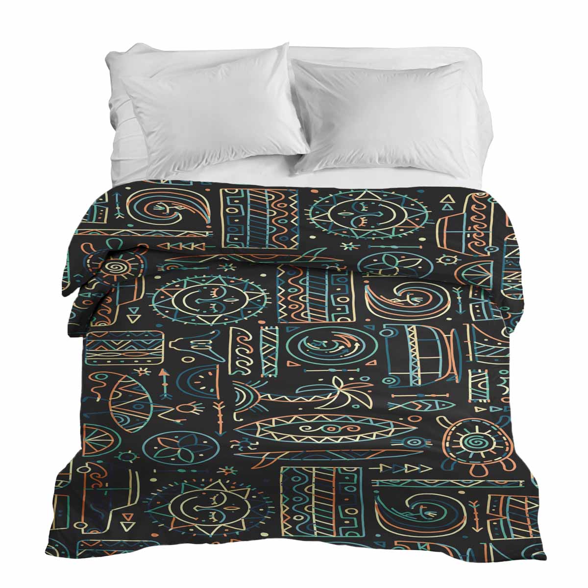 Couverture thérapeutique originale - Housse en coton avec motif hawaïen vert