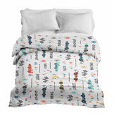 Original therapy blanket - cotton cover white with racing cars