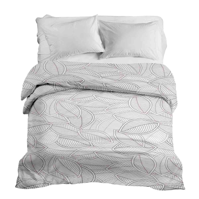Original therapy blanket - cotton cover with gray palm leaves