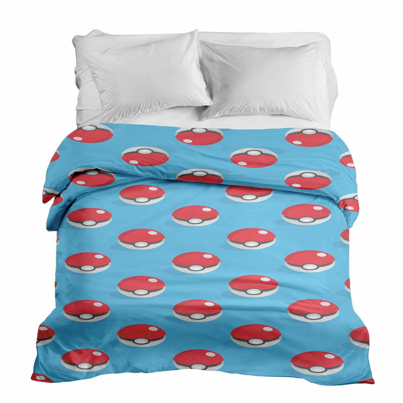 Original therapy blanket - light blue cotton cover with Pokemon
