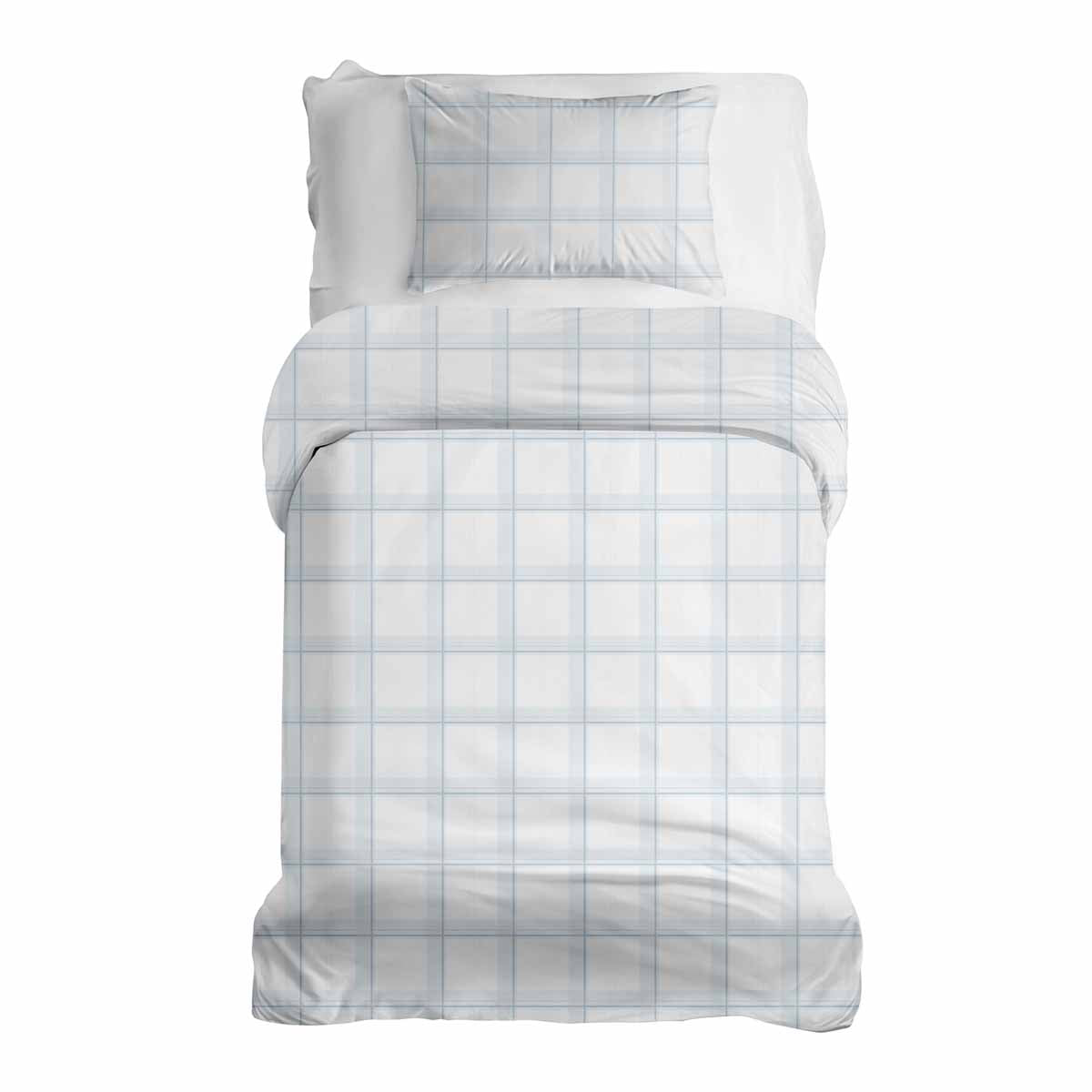 Therapy blankets bedding set white blue checkered