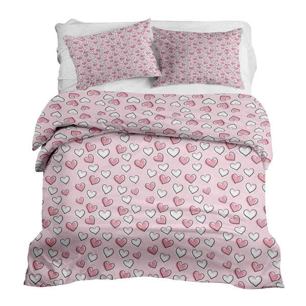 Therapy blankets and bedding set with cute little hearts.