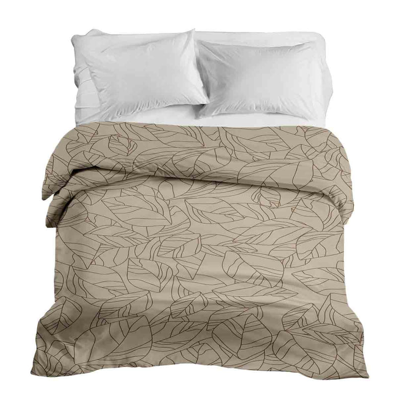 Original therapy blanket - cotton cover beige with leaf pattern black
