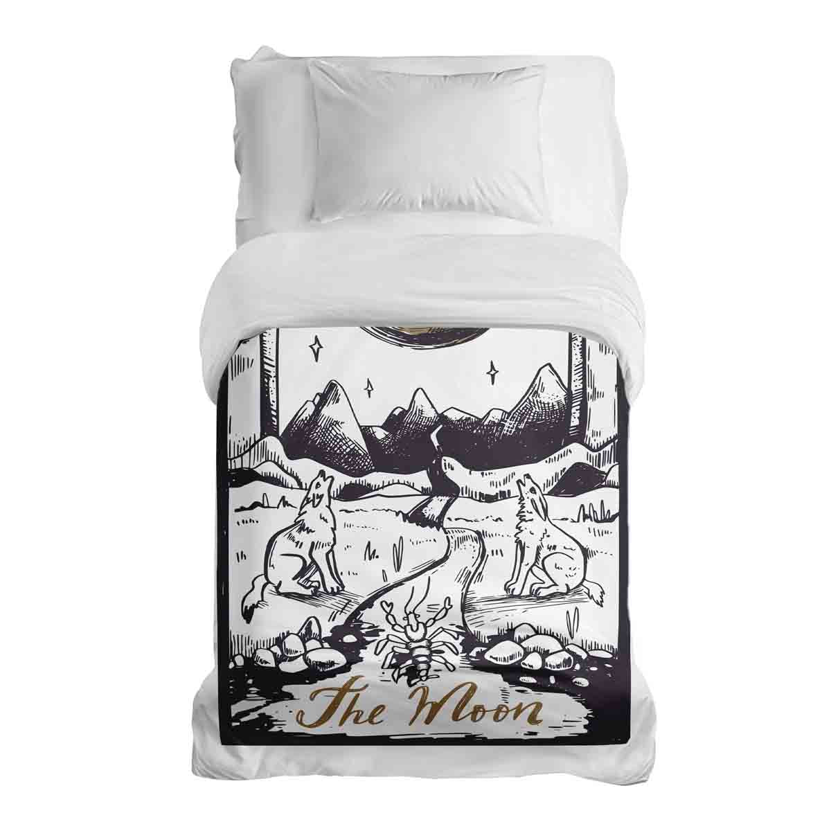 Original therapy blanket - cotton cover wolf and moon