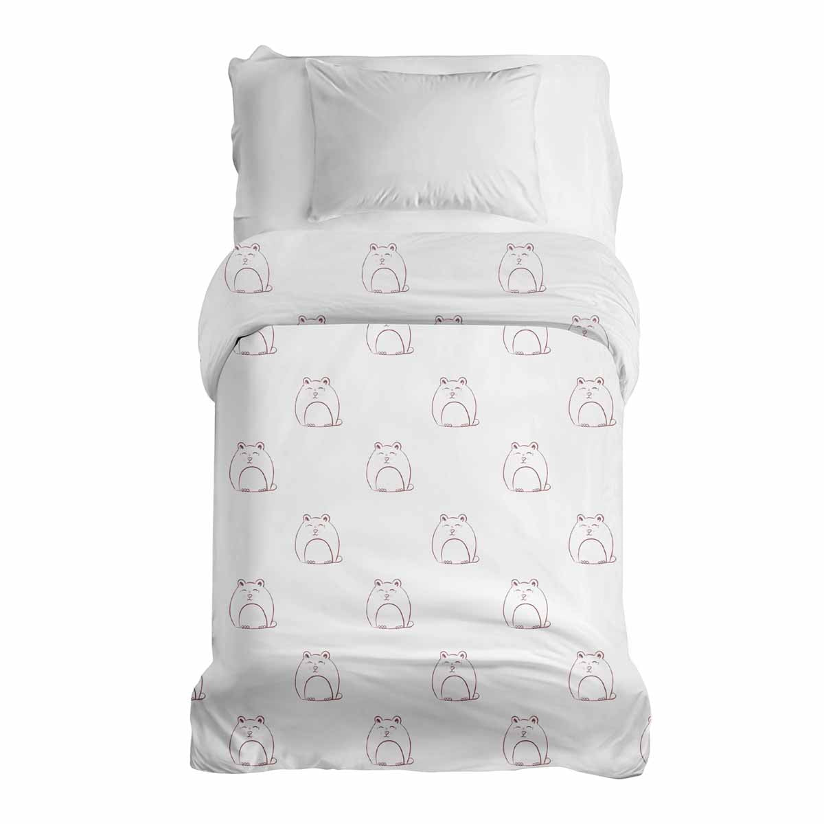 Couverture thérapeutique originale - Housse en coton blanc avec chat