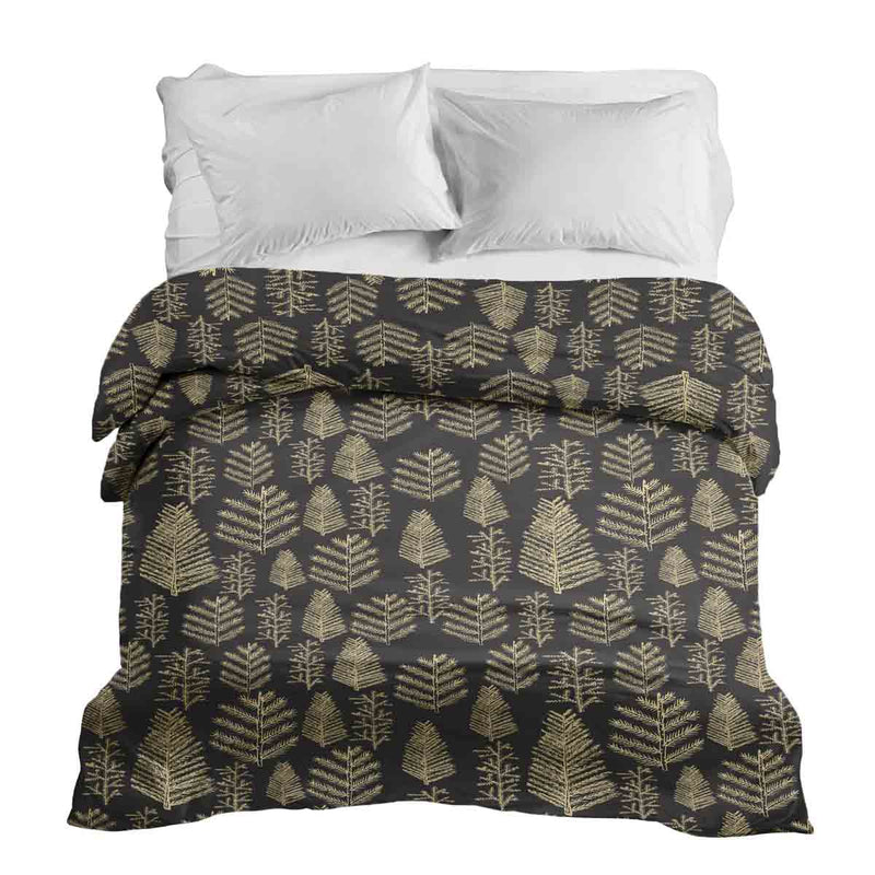 Original therapy blanket - cotton cover with forest motif