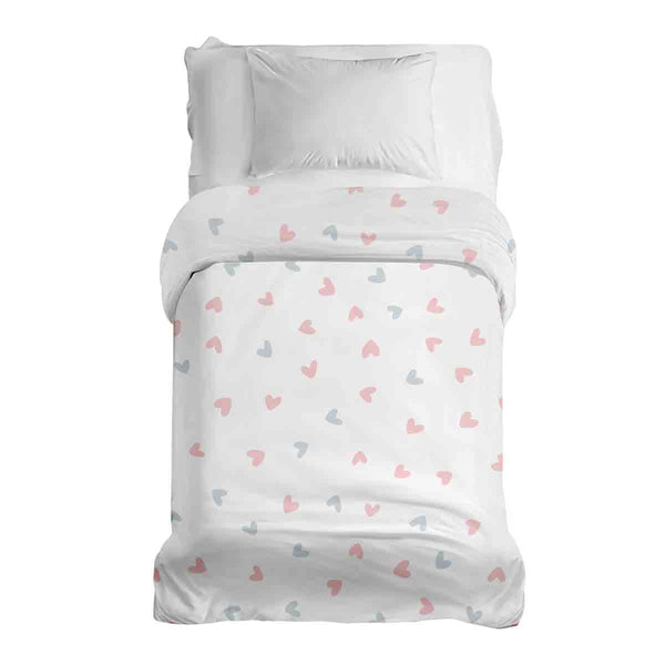 Original therapy blanket - cotton cover white with small hearts