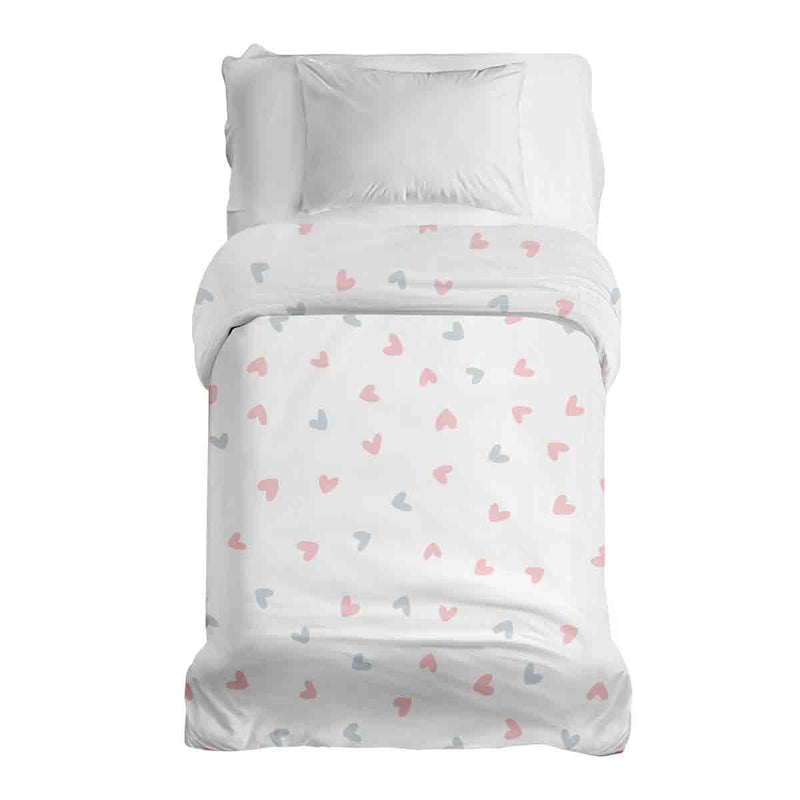 Original therapy blanket - cotton cover white with small hearts