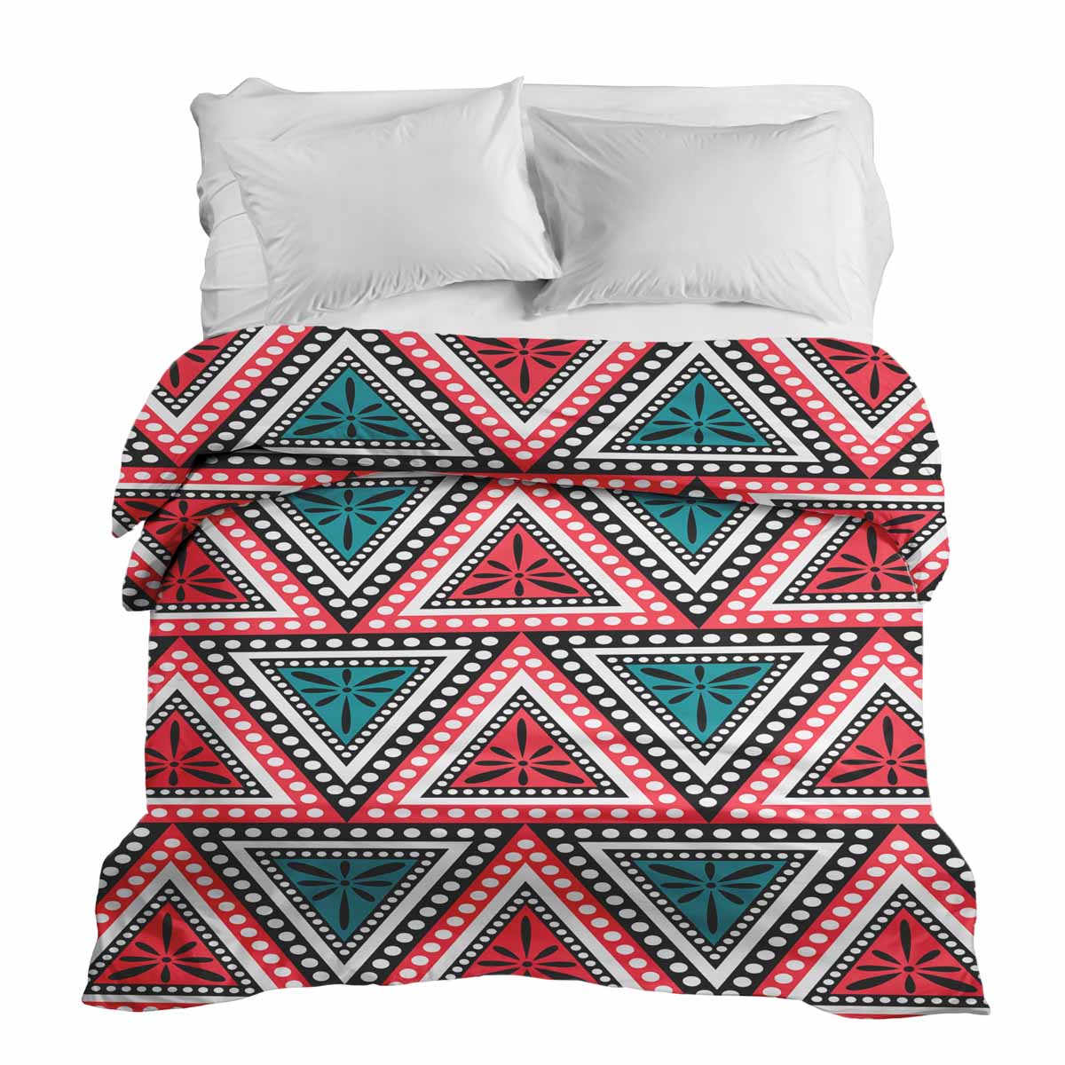 Couverture thérapeutique originale - Housse en coton avec triangles colorés