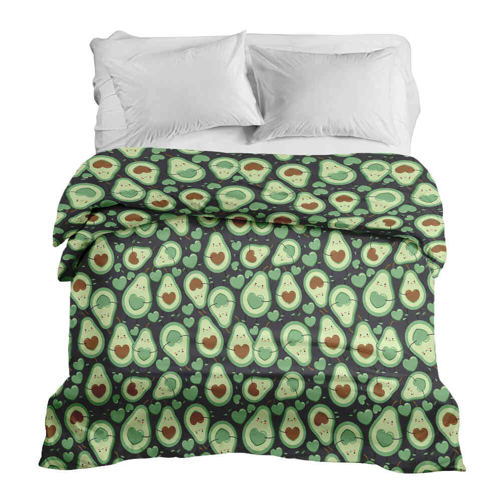 Couverture thérapeutique originale - Housse en coton Avocats verts
