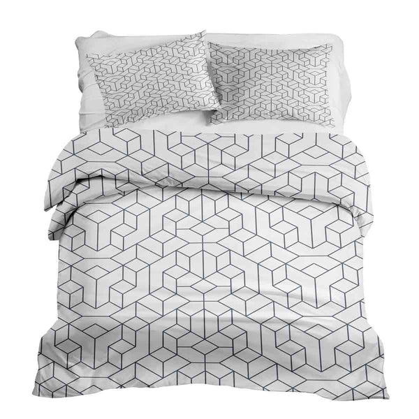 Therapy blanket bedding set with black pattern.