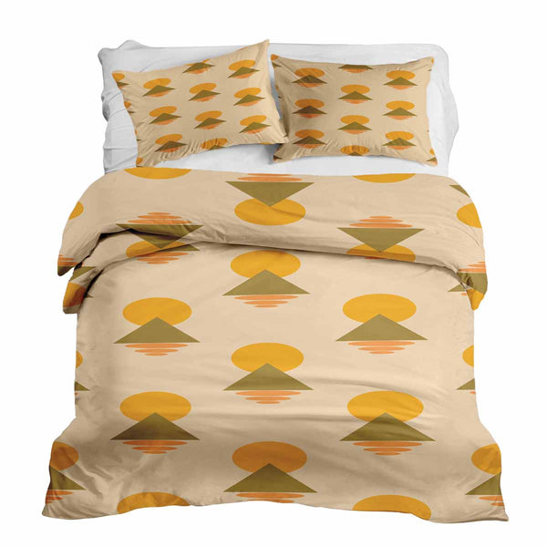 Therapy blanket bedding set with yellow shapes