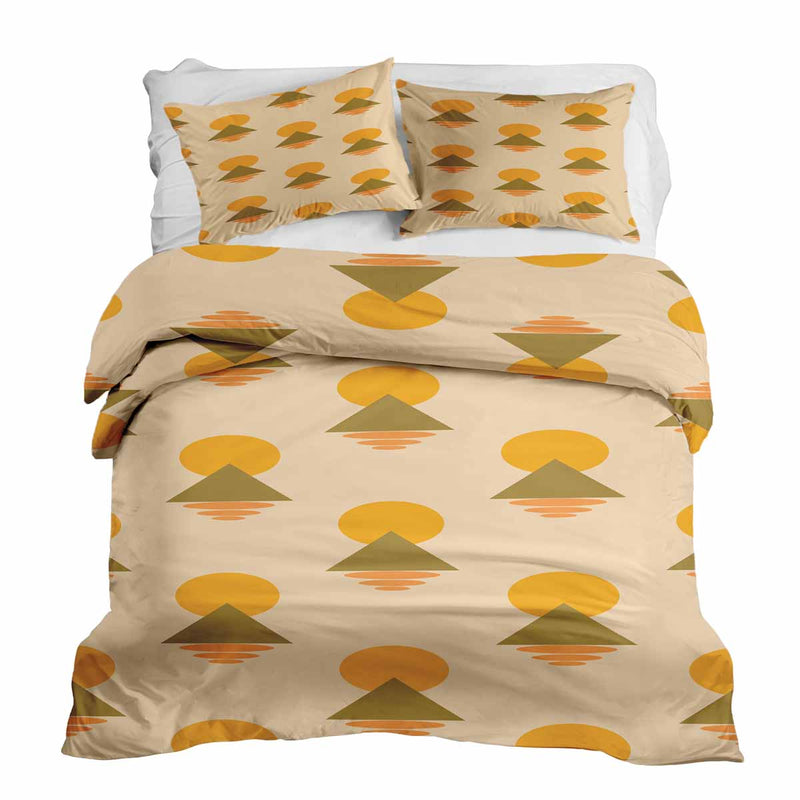 Therapy blanket bedding set with yellow shapes