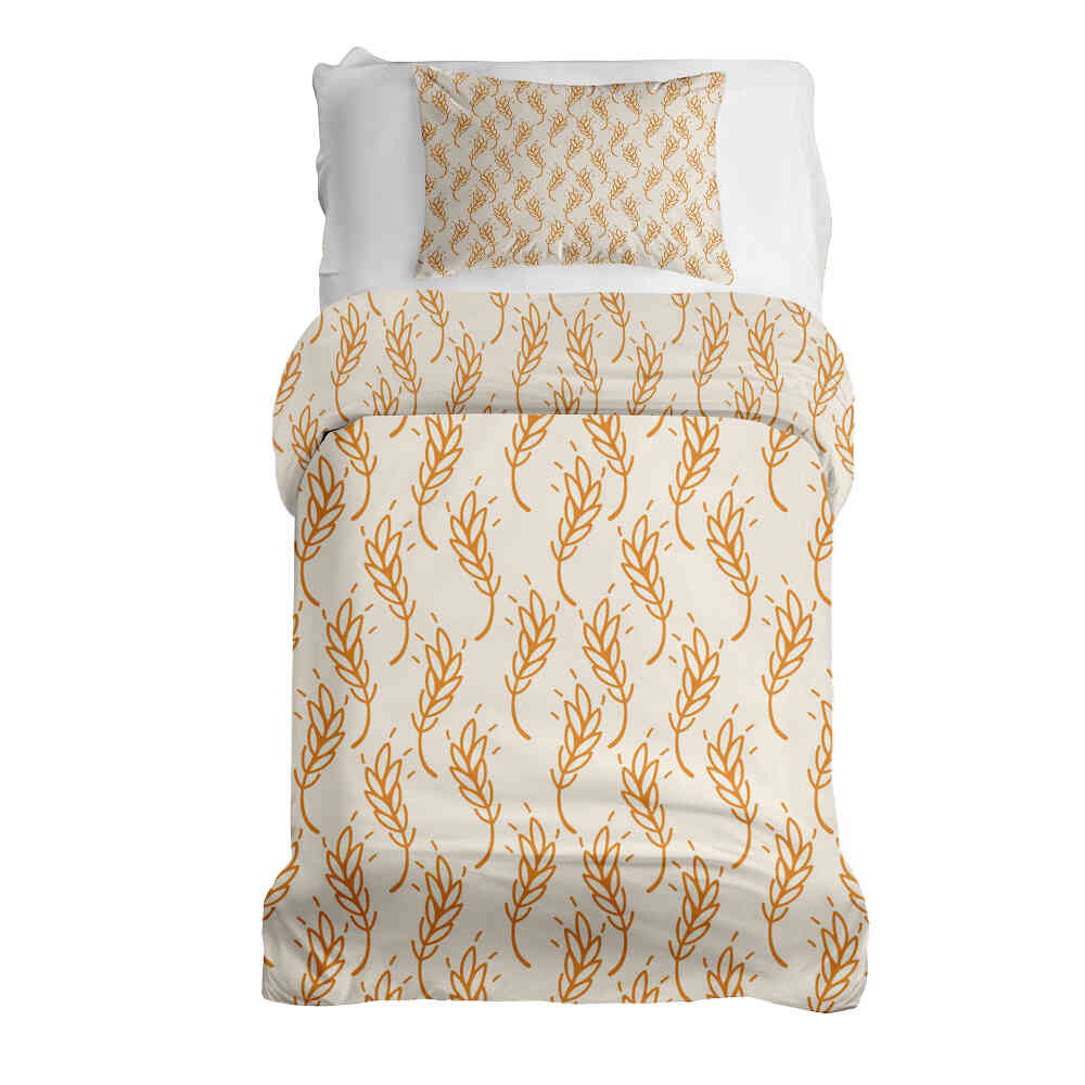 Couette thérapeutique Ensemble de literie blanc avec blé jaune