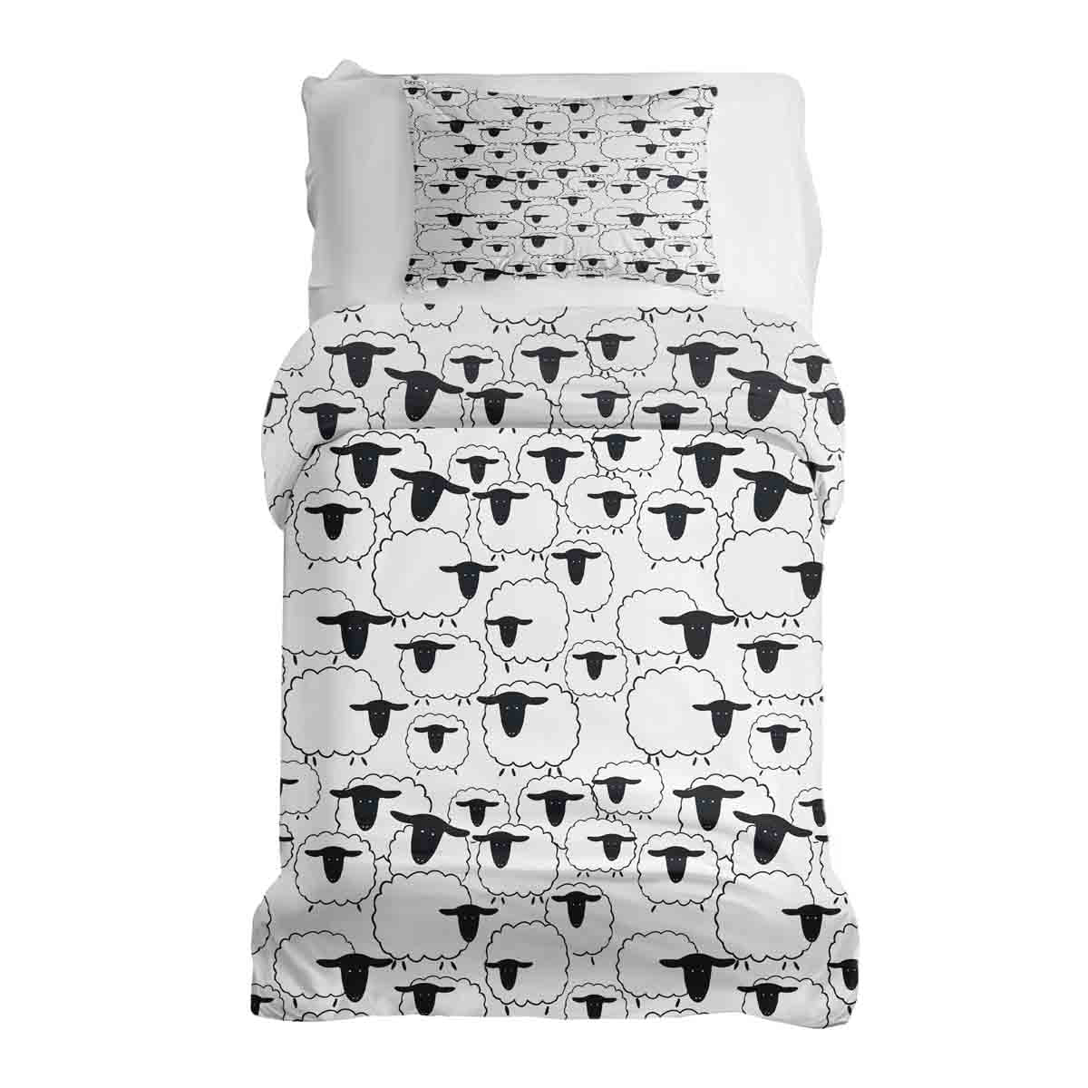 Therapy blankets bedding set white with sheep