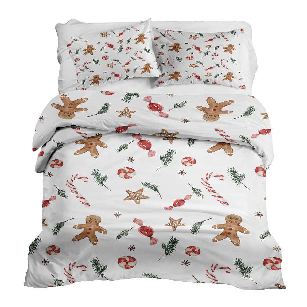 Couverture thérapeutique Ensemble de linge de lit blanc Temps de Noël